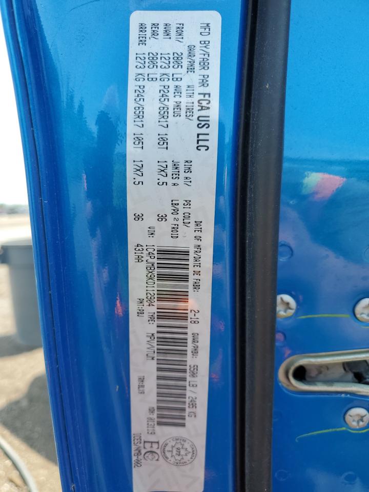 1C4PJMBX9KD112904 2019 Jeep Cherokee Trailhawk