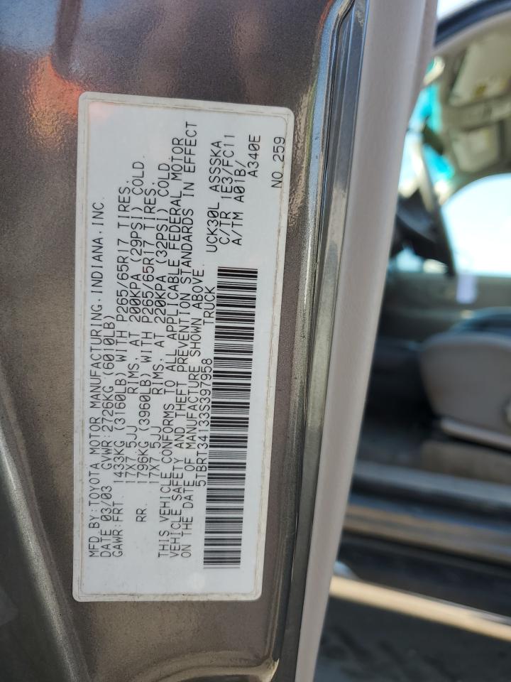 5TBRT34133S397958 2003 Toyota Tundra Access Cab Sr5