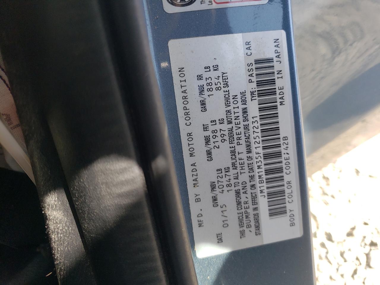 JM1BM1M35F1257231 2015 Mazda 3 Grand Touring