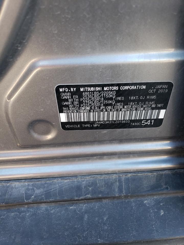 JA4AD3A31LZ019833 2020 Mitsubishi Outlander Se