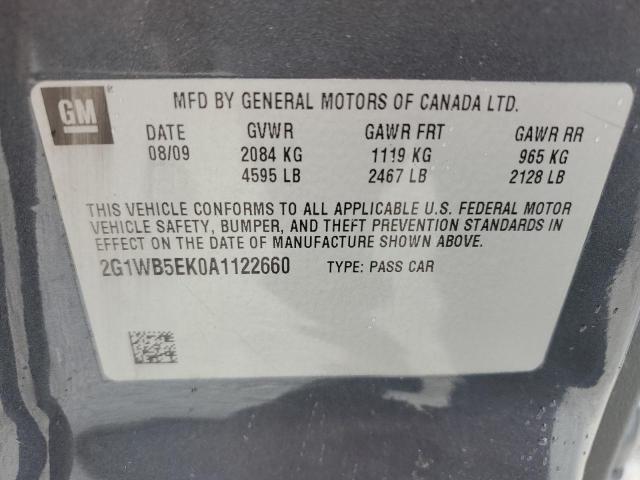 2010 Chevrolet Impala Lt VIN: 2G1WB5EK0A1122660 Lot: 60106424