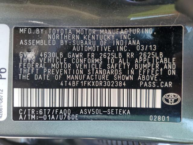 VIN 4T4BF1FKXDR302384 2013 Toyota Camry, L no.12