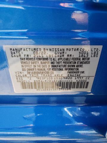 2022 Nissan Sentra Sr VIN: 3N1AB8DV5NY295129 Lot: 58121674