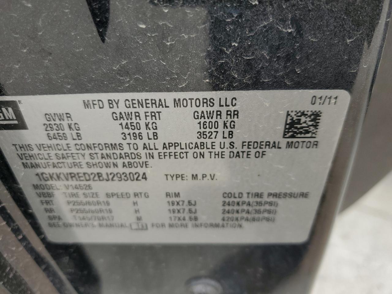 1GKKVRED2BJ293024 2011 GMC Acadia Slt-1