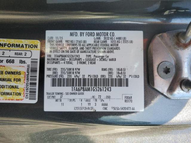 2016 Ford Mustang VIN: 1FA6P8AM1G5261243 Lot: 60605354