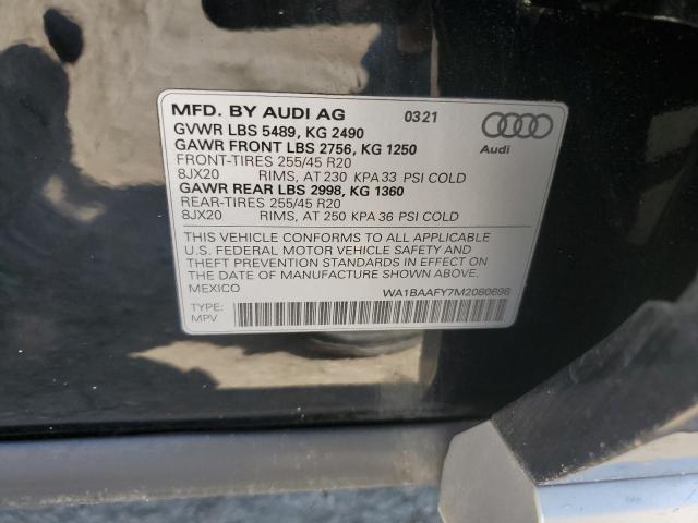 VIN WA1BAAFY7M2080698 2021 Audi Q5, Premium Plus no.13