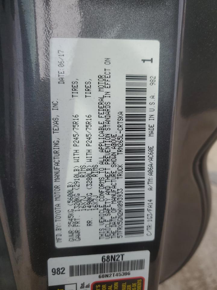 5TFRX5GN2HX093933 2017 Toyota Tacoma Access Cab