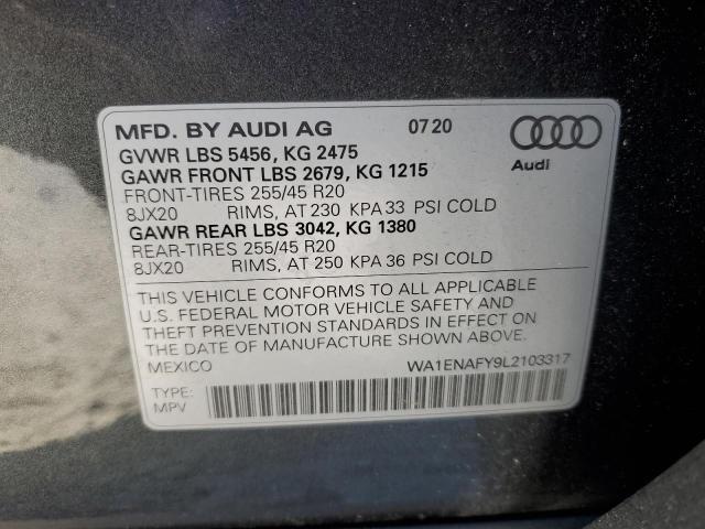 WA1ENAFY9L2103317 Audi Q5 TITANIU 13