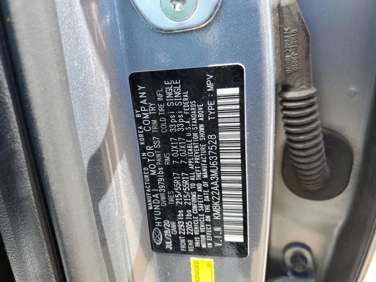 KM8K22AA3MU637528 2021 Hyundai Kona Sel