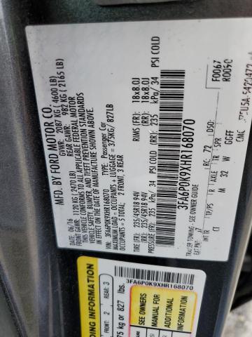 3FA6P0K9XHR168070 2017 FORD FUSION - Image 12