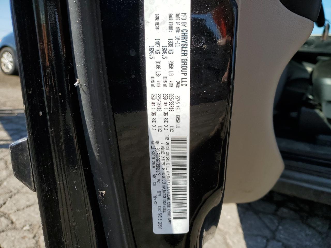 2C4RDGBG7CR168176 2012 Dodge Grand Caravan Se