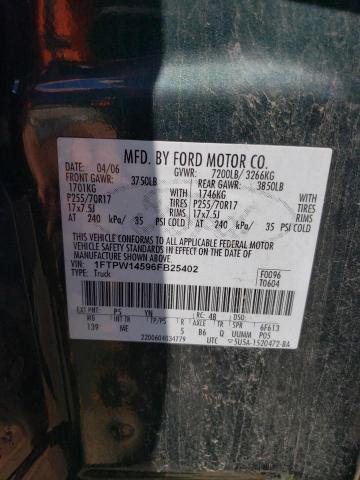 2006 Ford F150 Supercrew VIN: 1FTPW14596FB25402 Lot: 58052144