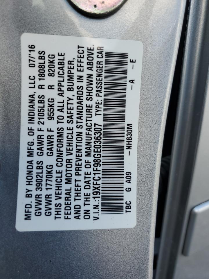 19XFC1F98GE036307 2016 Honda Civic Touring 19XFC1F98GE036307 2016 Honda Civic Touring