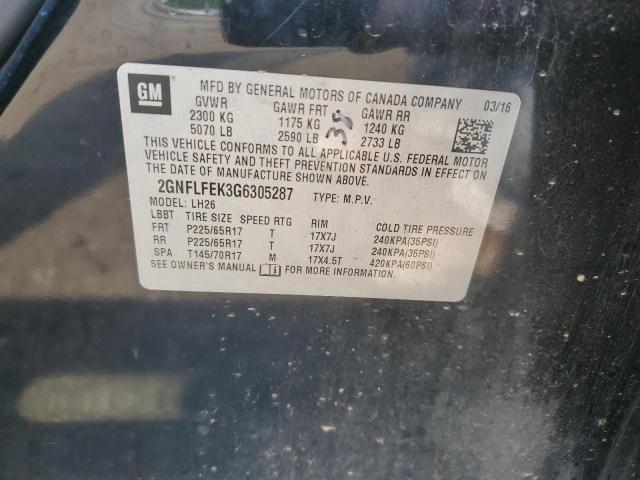 2016 CHEVROLET EQUINOX LT - 2GNFLFEK3G6305287