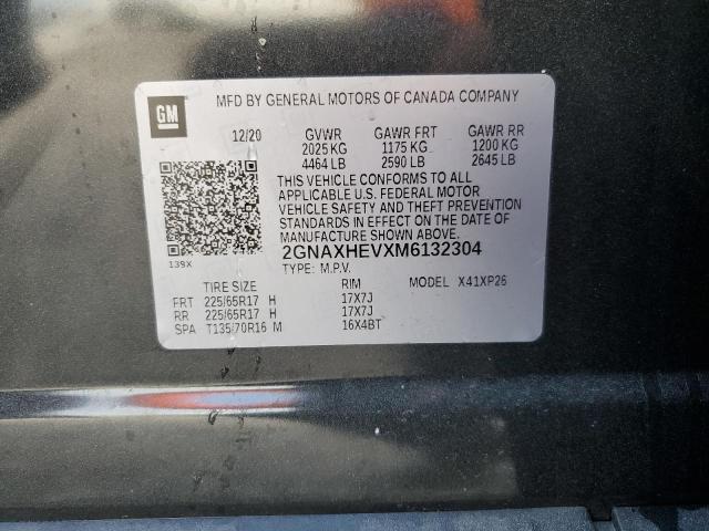 2021 Chevrolet Equinox Ls VIN: 2GNAXHEVXM6132304 Lot: 57393264