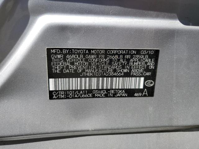 2010 Lexus Es 350 VIN: JTHBK1EG1A2384664 Lot: 57910164