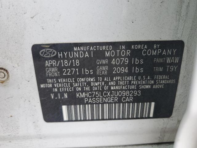 KMHC75LCXJU098293 2018 Hyundai Ioniq Sel