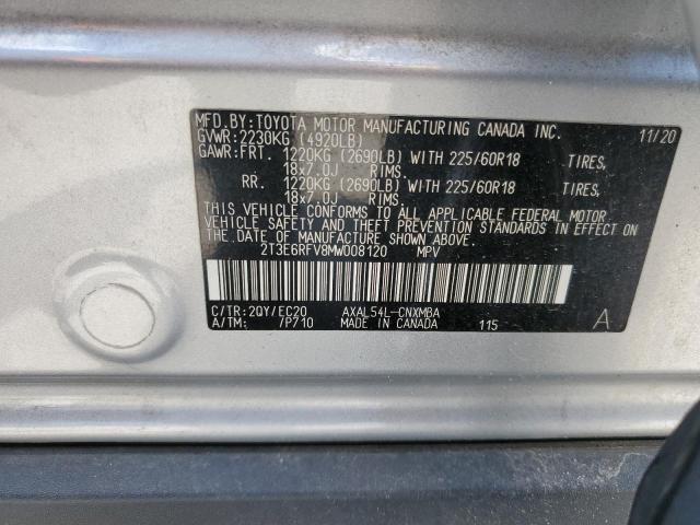 2021 Toyota Rav4 Xse VIN: 2T3E6RFV8MW008120 Lot: 60822504