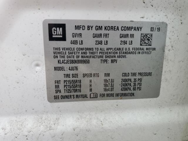 2019 Buick Encore Preferred VIN: KL4CJESB0KB889650 Lot: 59862034