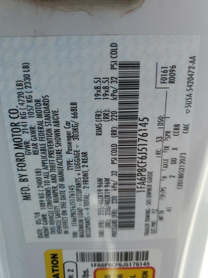 1FA6P8CF6J5176145 2018 Ford Mustang Gt