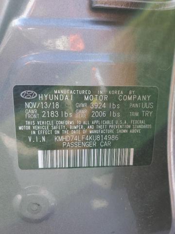 2019 Hyundai Elantra Se VIN: KMHD74LF4KU814986 Lot: 58449934