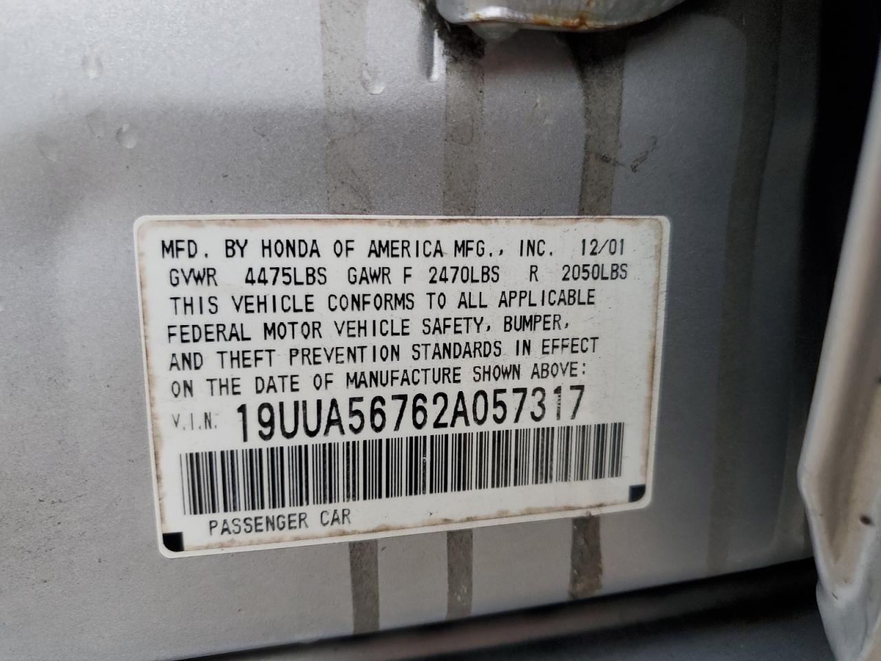 19UUA56762A057317 2002 Acura 3.2Tl