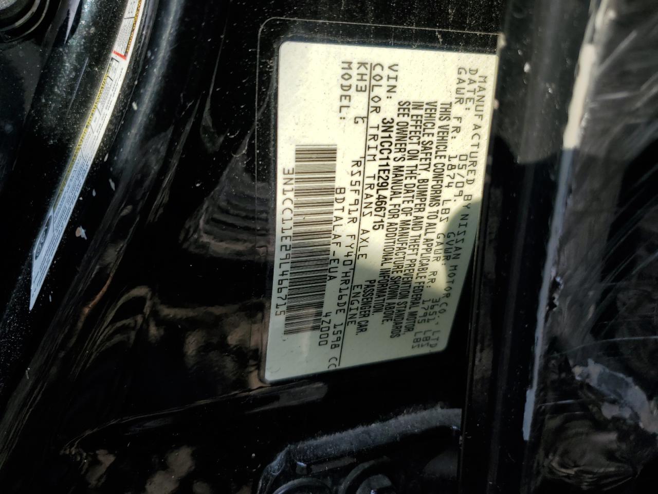 3N1CC11E29L466715 2009 Nissan Versa S