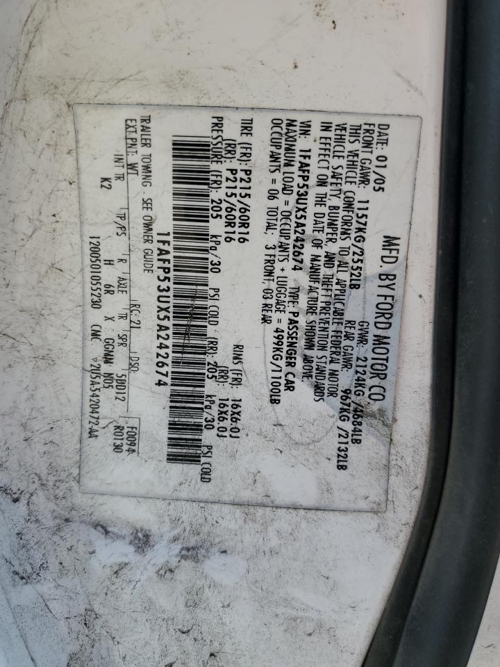 1FAFP53UX5A242674 2005 Ford Taurus Se