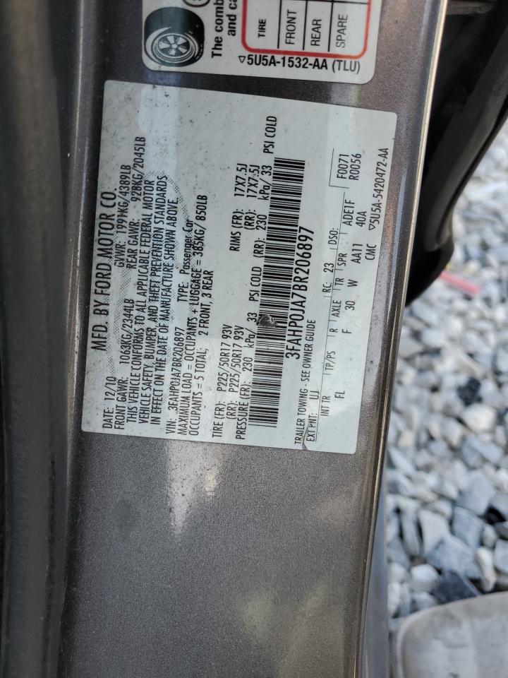 3FAHP0JA7BR206897 2011 Ford Fusion Sel