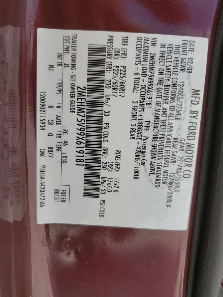 2MEHM75V99X619181 2009 Mercury Grand Marquis Ls