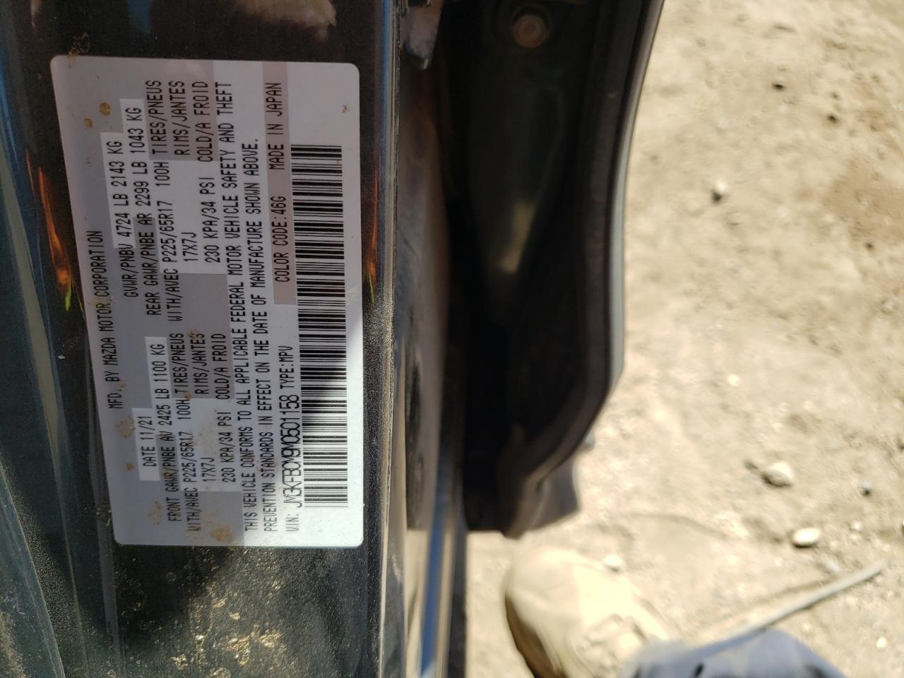 JM3KFBCM9M0501158 2021 Mazda Cx-5 Touring