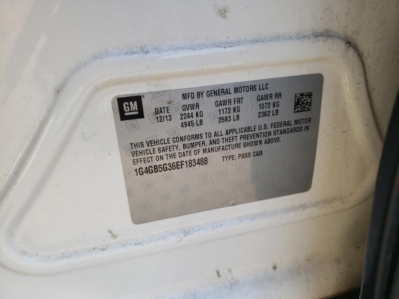 1G4GB5G36EF183488 2014 Buick Lacrosse