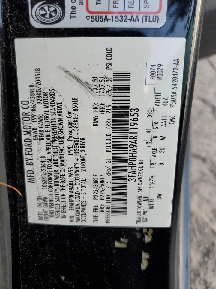 3FAHP0HA9AR119653 2010 Ford Fusion Se