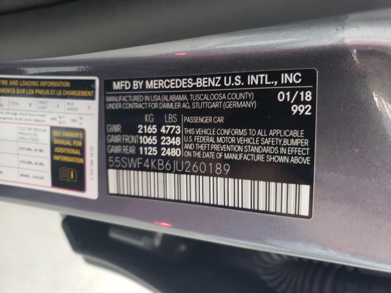 55SWF4KB6JU260189 2018 Mercedes-Benz C 300 4Matic