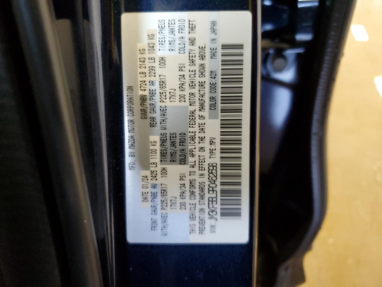 JM3KFBBL9R0462698 2024 Mazda Cx-5 Select