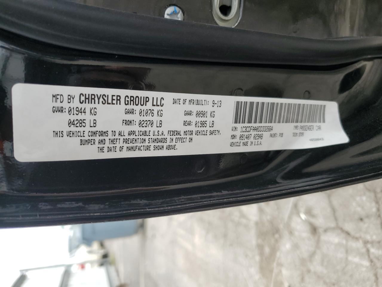 1C3CDFAA0DD332664 2013 Dodge Dart Se