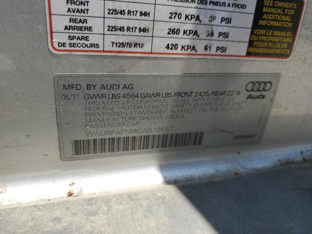 2012 Audi A3 Premium VIN: WAUBFAFM9CA010657 Lot: 59872674