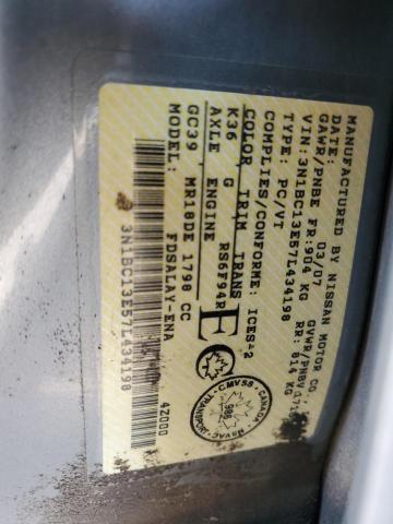 2007 Nissan Versa S VIN: 3N1BC13E57L434198 Lot: 60276074