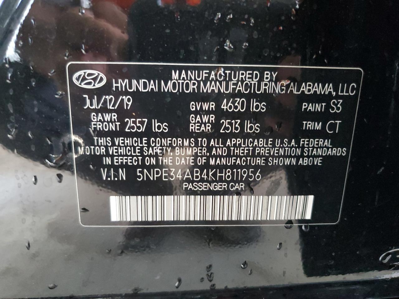 5NPE34AB4KH811956 2019 Hyundai Sonata Limited Turbo