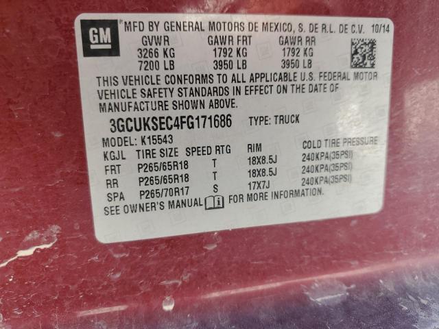 2015 CHEVROLET SLVRD 1500 3GCUKSEC4FG171686