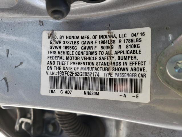 2016 HONDA CIVIC LX - 19XFC2F62GE052174