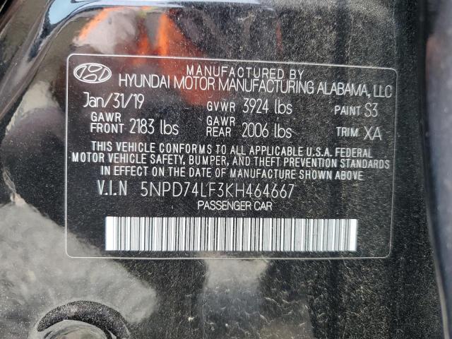 2019 Hyundai Elantra Se VIN: 5NPD74LF3KH464667 Lot: 56749244