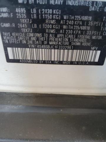 2015 Subaru Outback 2.5I Limited VIN: 4S4BSBJC1F3332961 Lot: 58272684