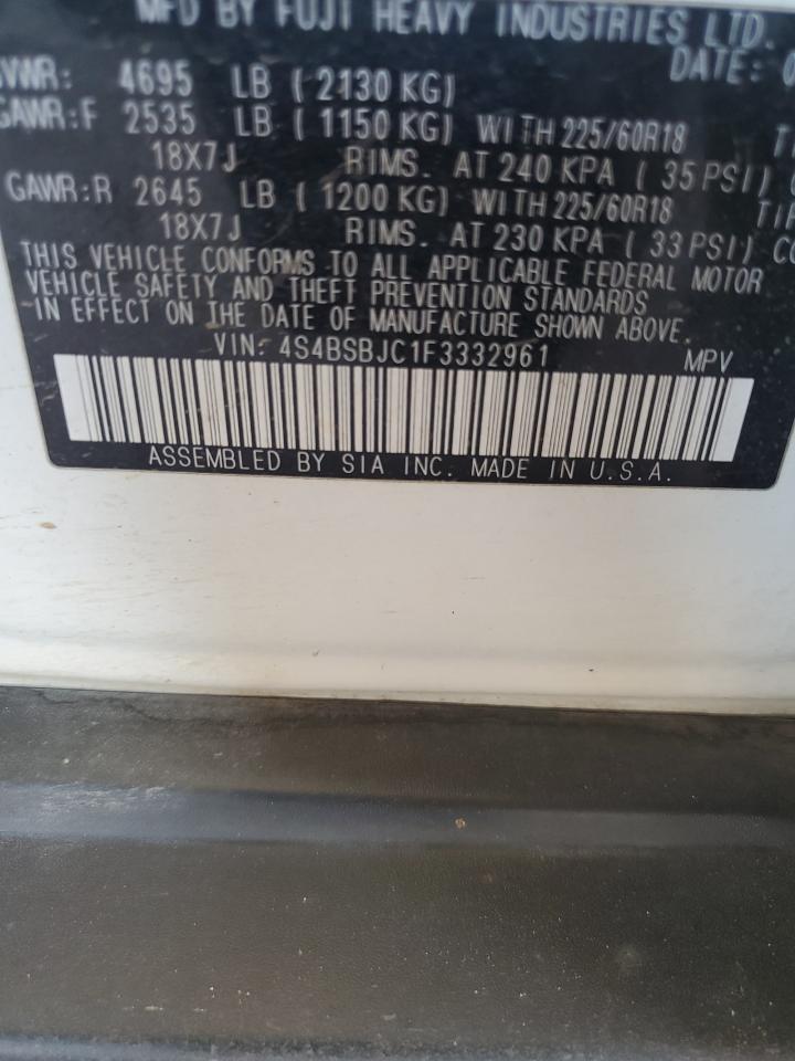 4S4BSBJC1F3332961 2015 Subaru Outback 2.5I Limited