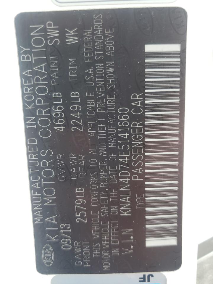 KNALN4D74E5141660 2014 Kia Cadenza Premium