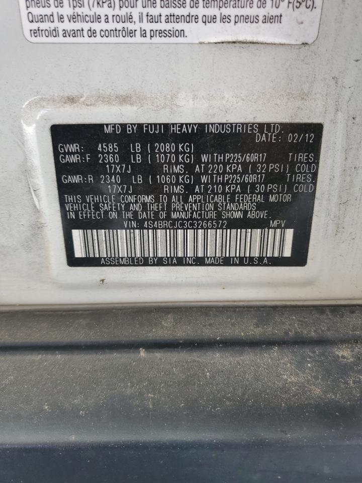 4S4BRCJC3C3266572 2012 Subaru Outback 2.5I Limited