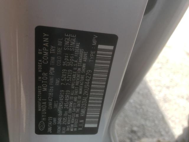 2019 Hyundai Tucson Limited VIN: KM8J33AL2KU944279 Lot: 58130604