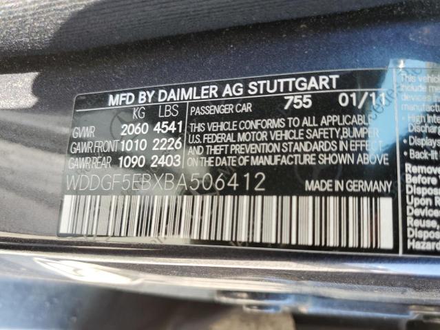 2011 Mercedes-Benz C 300 VIN: WDDGF5EBXBA506412 Lot: 57266584