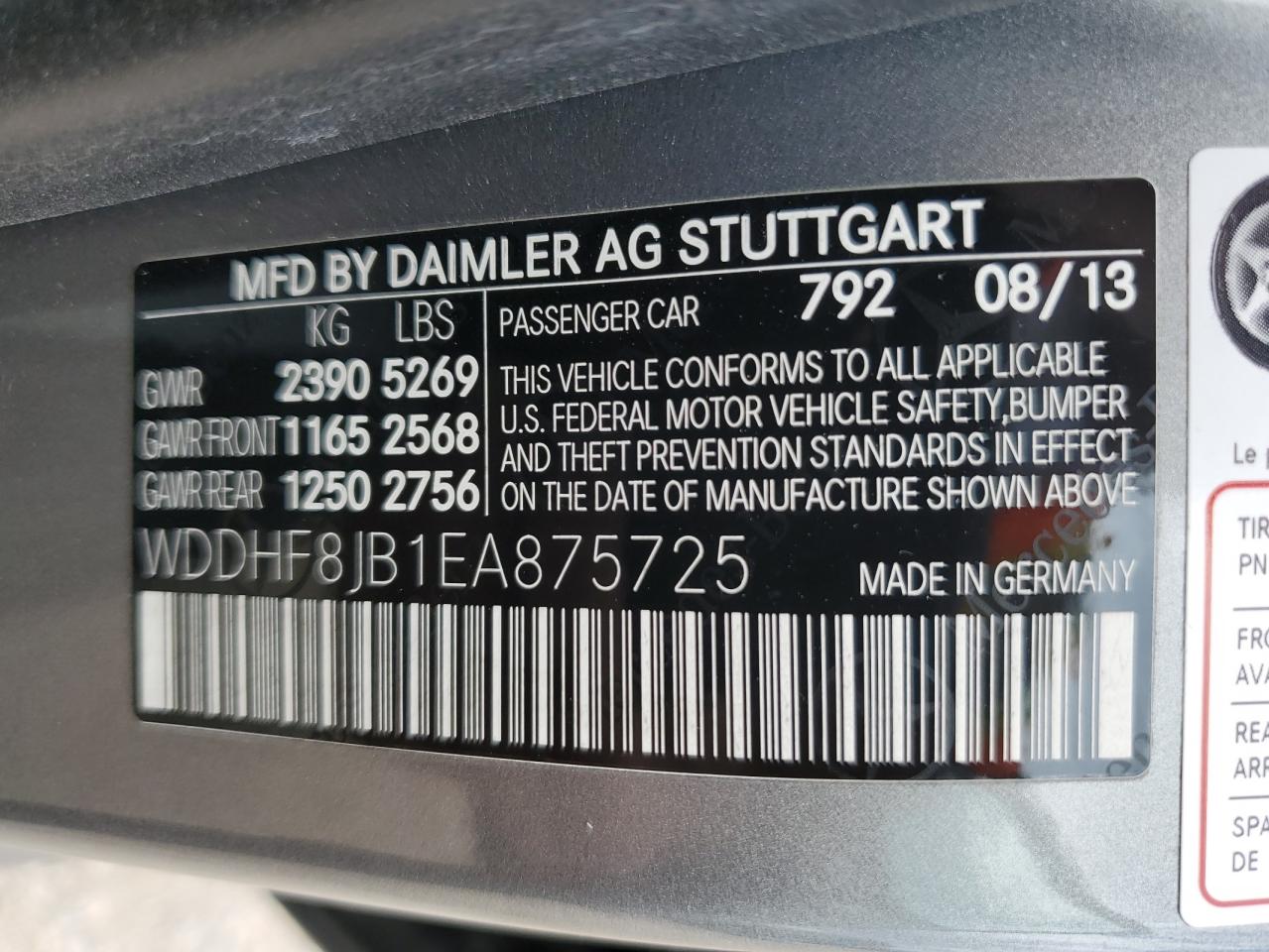 WDDHF8JB1EA875725 2014 Mercedes-Benz E 350 4Matic