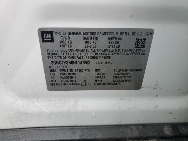 2017 Chevrolet Trax 1Lt VIN: 3GNCJPSB0HL147863 Lot: 57999504